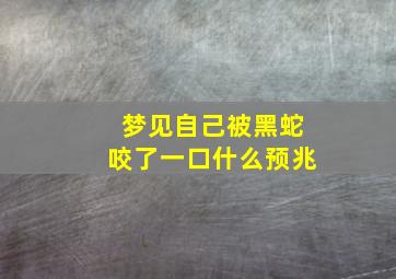 梦见自己被黑蛇咬了一口什么预兆