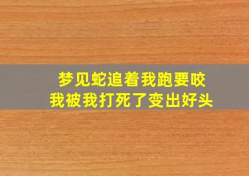 梦见蛇追着我跑要咬我被我打死了变出好头