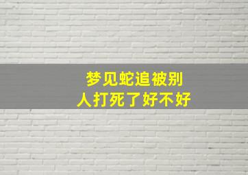 梦见蛇追被别人打死了好不好