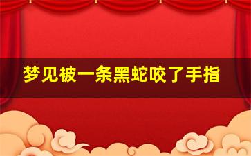 梦见被一条黑蛇咬了手指