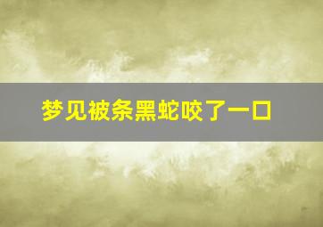 梦见被条黑蛇咬了一口