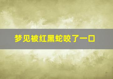 梦见被红黑蛇咬了一口