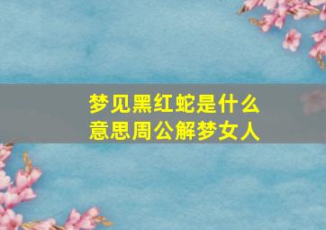 梦见黑红蛇是什么意思周公解梦女人