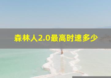 森林人2.0最高时速多少