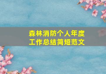 森林消防个人年度工作总结简短范文