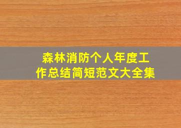 森林消防个人年度工作总结简短范文大全集