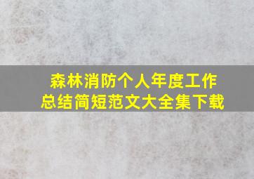 森林消防个人年度工作总结简短范文大全集下载