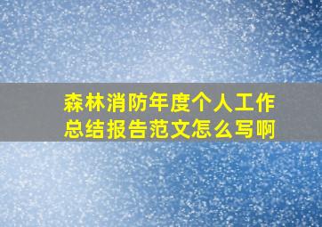 森林消防年度个人工作总结报告范文怎么写啊