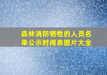 森林消防牺牲的人员名单公示时间表图片大全