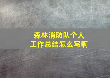 森林消防队个人工作总结怎么写啊