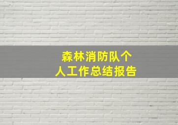 森林消防队个人工作总结报告