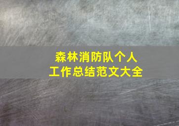 森林消防队个人工作总结范文大全