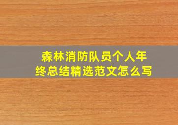 森林消防队员个人年终总结精选范文怎么写