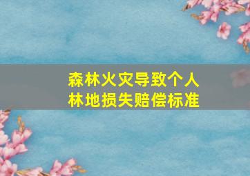 森林火灾导致个人林地损失赔偿标准