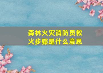 森林火灾消防员救火步骤是什么意思