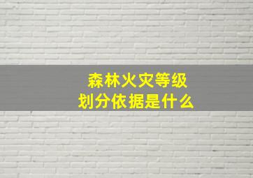 森林火灾等级划分依据是什么