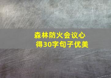 森林防火会议心得30字句子优美