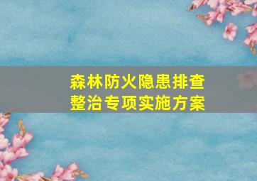 森林防火隐患排查整治专项实施方案