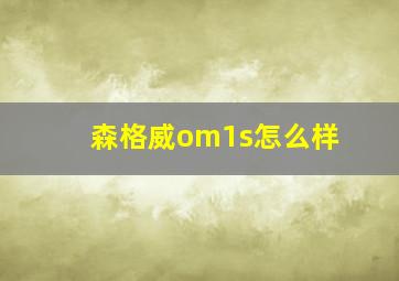 森格威om1s怎么样