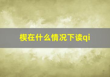 楔在什么情况下读qi