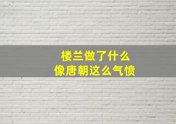 楼兰做了什么像唐朝这么气愤