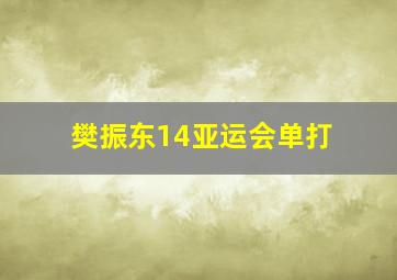 樊振东14亚运会单打