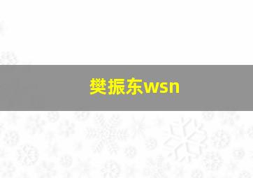 樊振东wsn