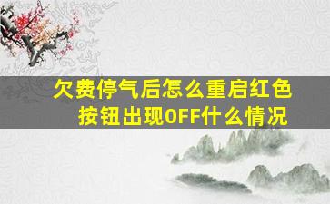 欠费停气后怎么重启红色按钮出现0FF什么情况