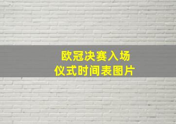 欧冠决赛入场仪式时间表图片