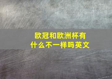 欧冠和欧洲杯有什么不一样吗英文