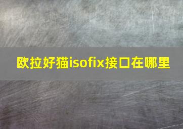 欧拉好猫isofix接口在哪里