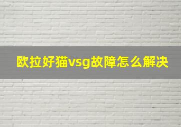 欧拉好猫vsg故障怎么解决