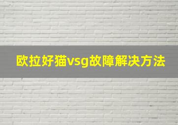 欧拉好猫vsg故障解决方法