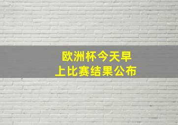 欧洲杯今天早上比赛结果公布