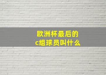 欧洲杯最后的c组球员叫什么