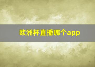 欧洲杯直播哪个app