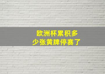 欧洲杯累积多少张黄牌停赛了