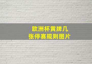 欧洲杯黄牌几张停赛规则图片