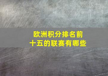 欧洲积分排名前十五的联赛有哪些