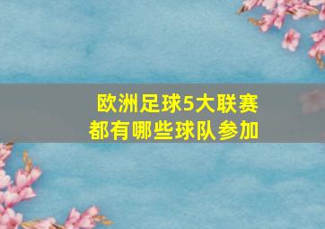 欧洲足球5大联赛都有哪些球队参加