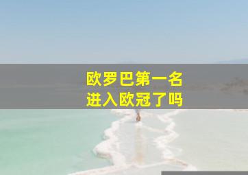 欧罗巴第一名进入欧冠了吗