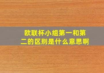 欧联杯小组第一和第二的区别是什么意思啊