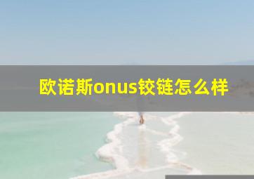 欧诺斯onus铰链怎么样