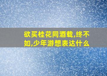 欲买桂花同酒载,终不如,少年游想表达什么