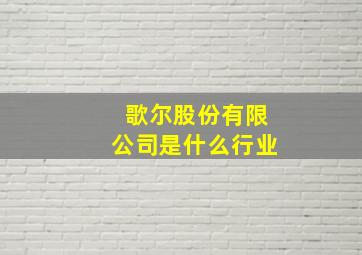 歌尔股份有限公司是什么行业