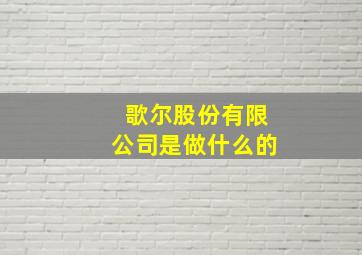 歌尔股份有限公司是做什么的