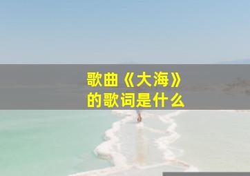 歌曲《大海》的歌词是什么