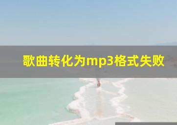 歌曲转化为mp3格式失败