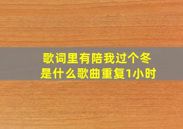 歌词里有陪我过个冬是什么歌曲重复1小时