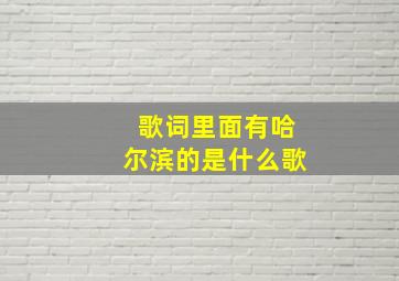 歌词里面有哈尔滨的是什么歌